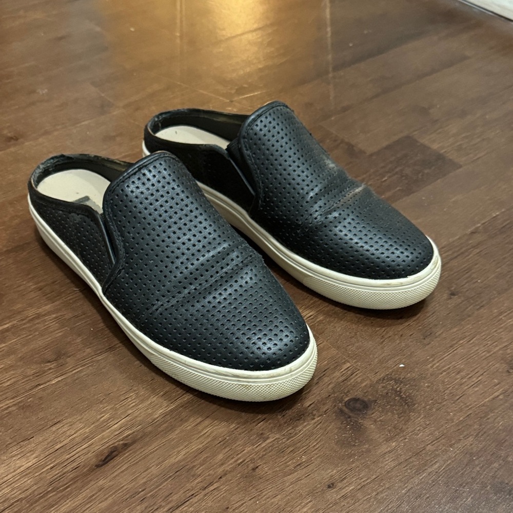 Black Slip-On Backless Sneakers